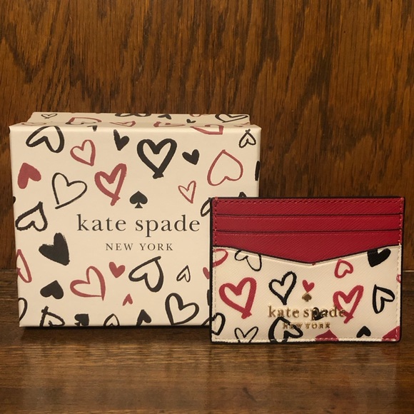 NIB-Kate Spade-SET-Staci Phone Wristlet & Sm Card Holder-Scribble Hearts-$318 - Picture 11 of 16